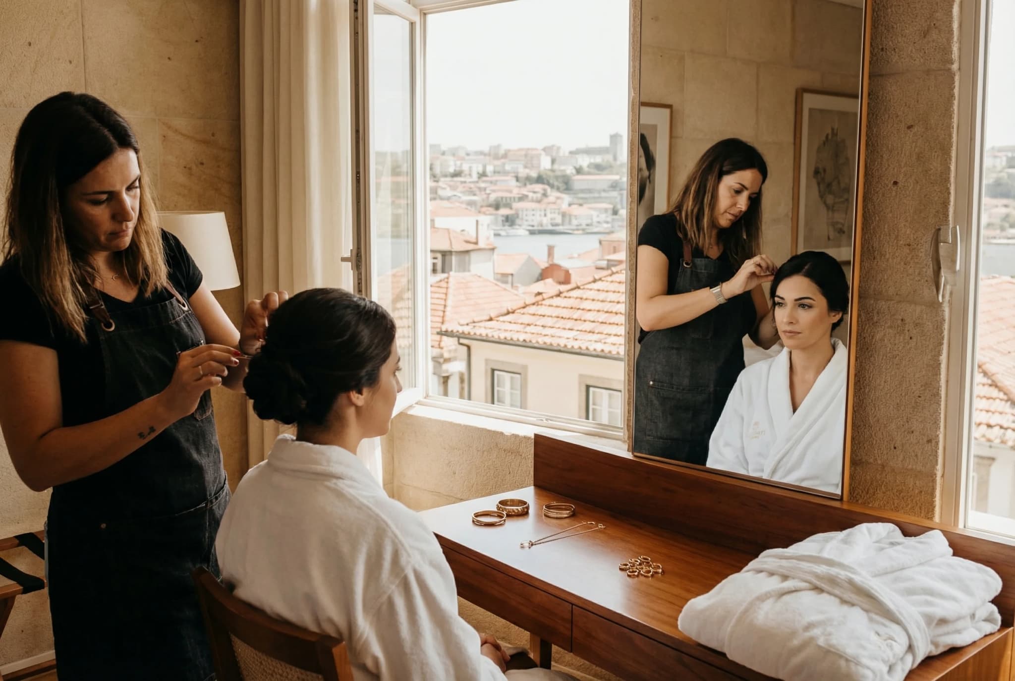 Editorial beauty shoot on location, Lisbon